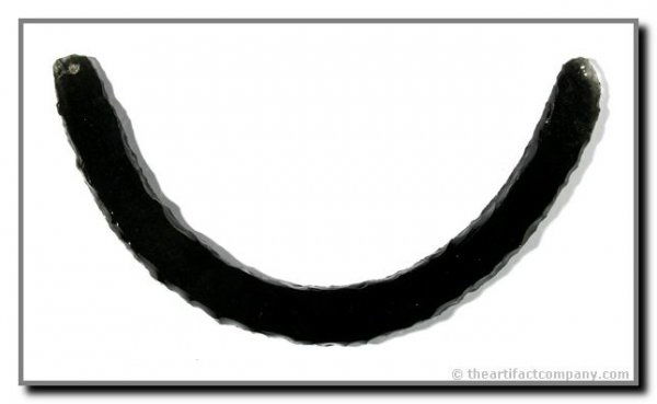 6 1/4" Aztec Gorget: Xico, Mexico. Ex - Giron, Cason Collections. Obsidian. Grandfathered. Jackson COA.