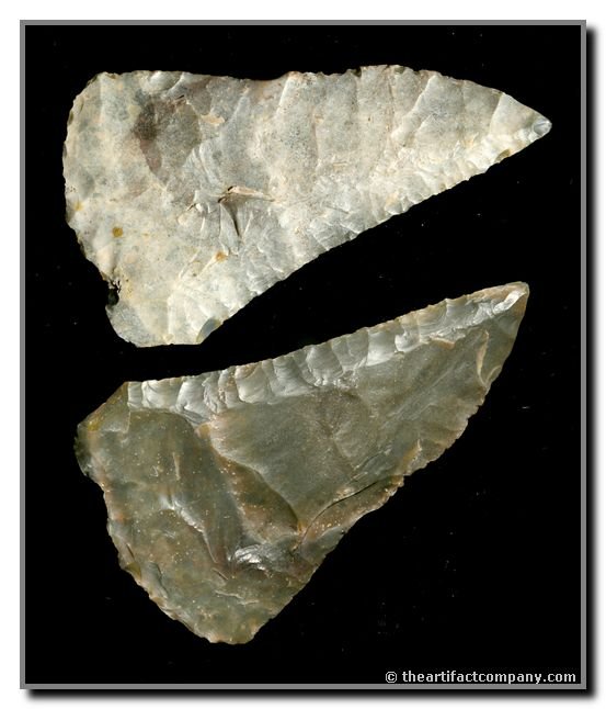 3 3/8" Cobbs Triangle: Gorgeous piece of well-patinated Sonora flint from Jessamine Co., Kentucky. Ex - Webb Collection.