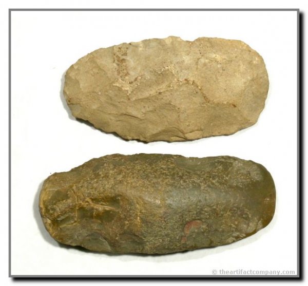 Pair of KY Flint Celts: Very nice set of polished flint celts from Nelson Co., Kentucky. Breathitt & Fort Payne Cherts. Ex - Sears Collection