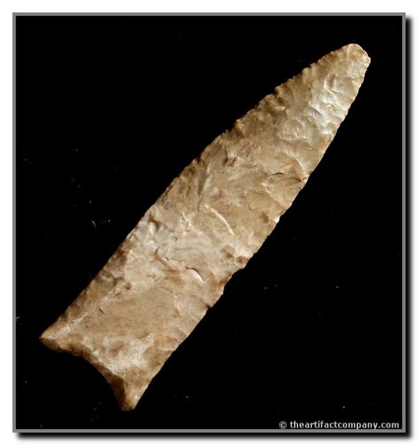 3 5/8" Redstone: Fort Payne Chert example found near Red River Gorge in Powell Co., Kentucky. Nice flutes. Rogers COA.