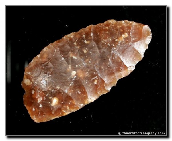 2 9/16" Browns Valley: Knife River Flint from South Dakota. Excellent flaking. Jackson COA.