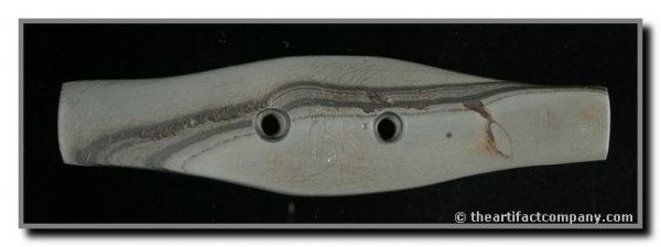 5 1/2" Adena Expanded Center Gorget: Superb example. Green Banded Slate from Central Ohio.