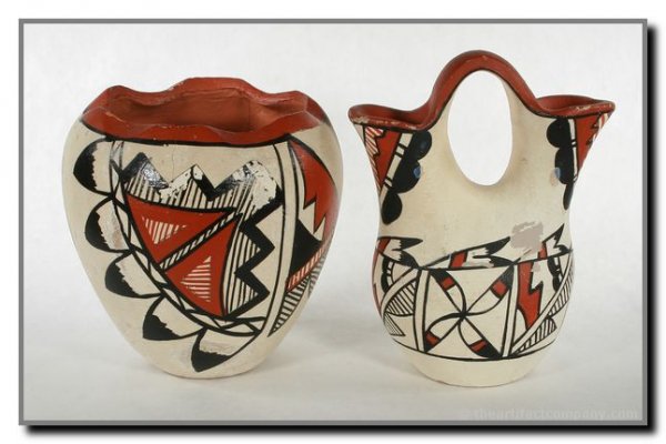 Pair of 5" Jemez Hopi Vessels