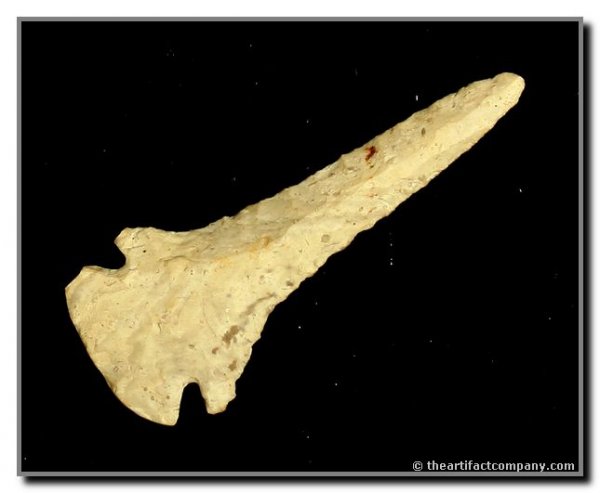 2 1/2" Dovetail Drill: Very pretty drill in a cream colored Logan County Chert. Darke Co., Ohio. Perfect.