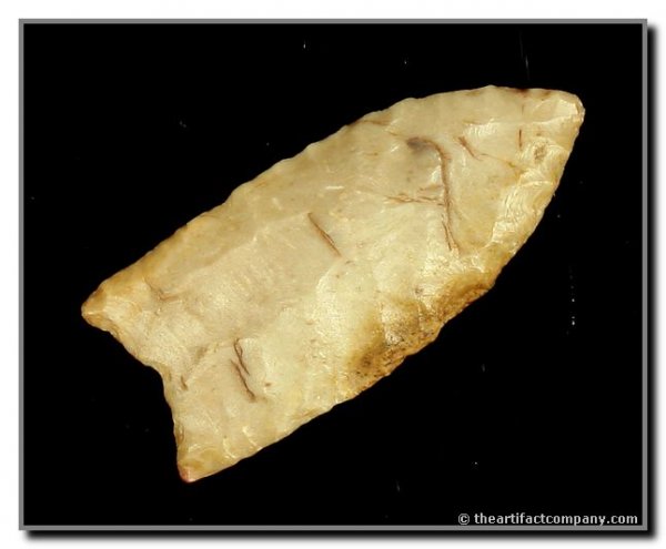 2 3/16" Clovis: Nicely made example from near Conroe, Texas. Ex - Peterson. Stermer COA.
