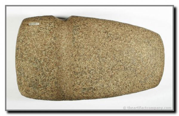 G-10 8 1/2" 3/4 Groove Axe: More accurately a '9/10' groove, this excellent large granite axe was found by Bill Westove and is Ex - Buffalo Bill Museum (#PRO1083.1) DAVIS G-10 COA