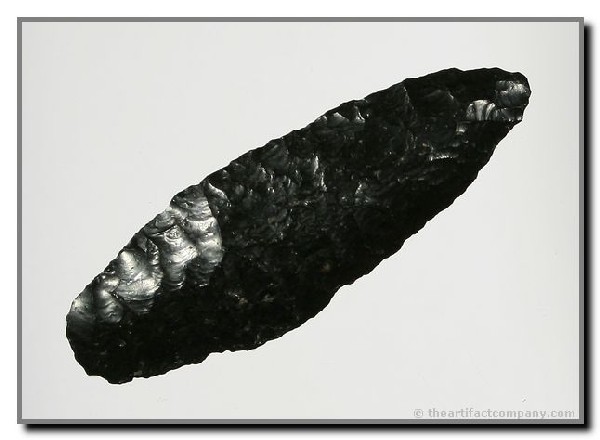 2 1/2" Cody Complex: Well flaked to a median ridge. Eastern Oregon. Obsidian. Ex - Virgil Russell Collection (1956)