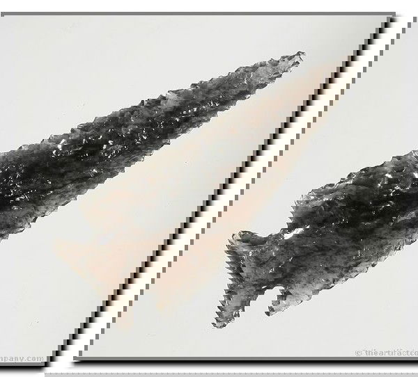 2 1/8" Elko Corner Notch: KILLER transparent 'ice' Obsidian from Klamath Co., Oregon. Ex - Bodle Collection.