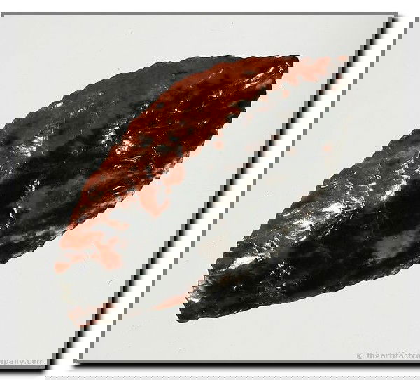 1 7/8" Spedis II: Gorgeous piece of Tri-Flow Obsidian with excellent translucency. Ex - Bodle Collection from Klamath Co., Oregon.