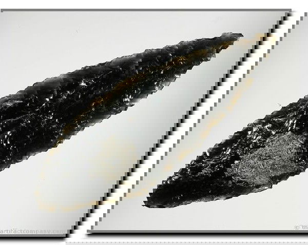 3 1/2" Cascade Knife: Completely translucent example in greenish obsidian from Malheur Lake, Oregon.