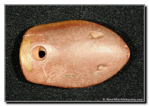 1 7/8" Snakehead Effigy Pendant: UNIQUE! Fantastically carved and polished example from Scioto Co., Ohio. Formerly of the Walter Alsop Collection (1936). Reported found 14 miles North of Portsmouth, Ohio. Ex - Weidner & Dr. Moran Col
