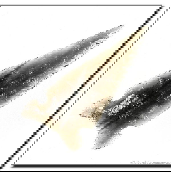 079: 1 3/4" Northern Side Notch: Clear Obsidian from Klamath Co., Oregon. Ex - Bodle Collection.