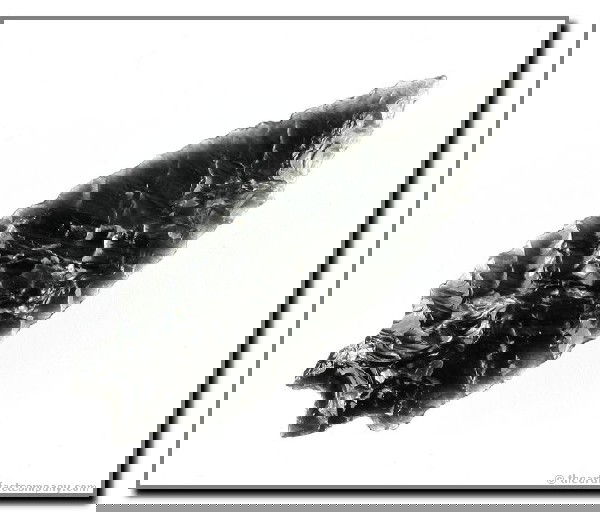 085: 2 13/16" Pinto Basin: Mossy Banded translucent Obsidian found in a hay field on the Dennis Ranch at the North end of Crump Lake. Lake Co., Oregon.