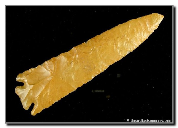 6 1/2" Lost Lake: Massive example in River Stained Fort Payne Chert from Marshall Co., Kentucky. Thin! Davis & Rogers COAs.