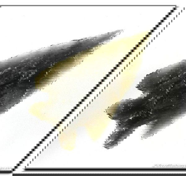 1 3/8" Elko Corner Notch: THIN! Translucent green obsidian. Klamath Co., Oregon. Ex - Bodle Collection.