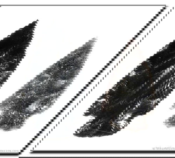 2 Obsidian Points: Group of 2 obsidian pieces from Tulare Lake, California. Ex - Hudson Collection.