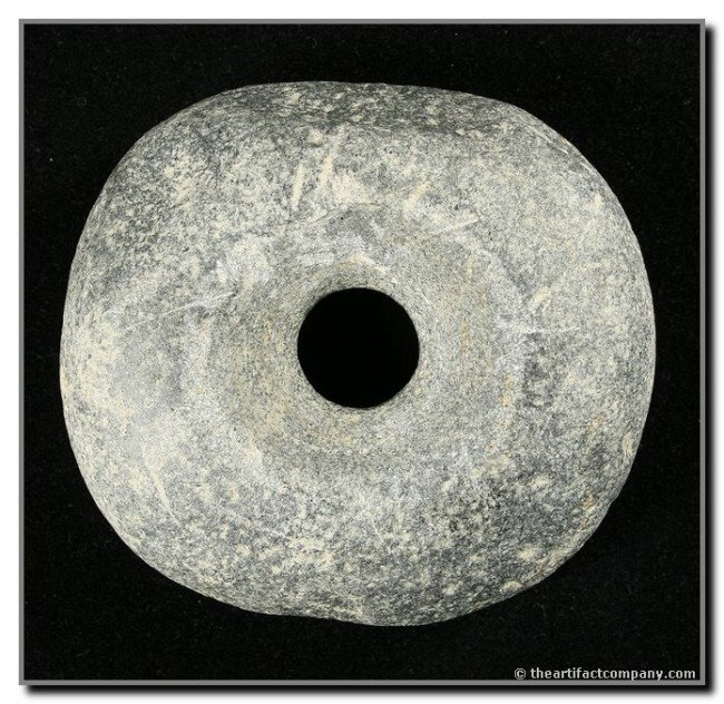 028B: 3 1/2" Stone Ring: Black diorite. Found by Connie Hudson in the Tulare Lake Basin, California.