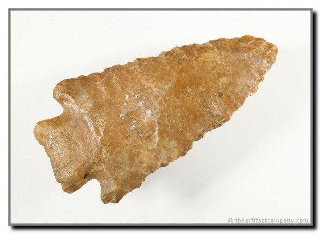 049: 3 3/16" Etley: River Stained Chert. Ex - Terry Allen Collection