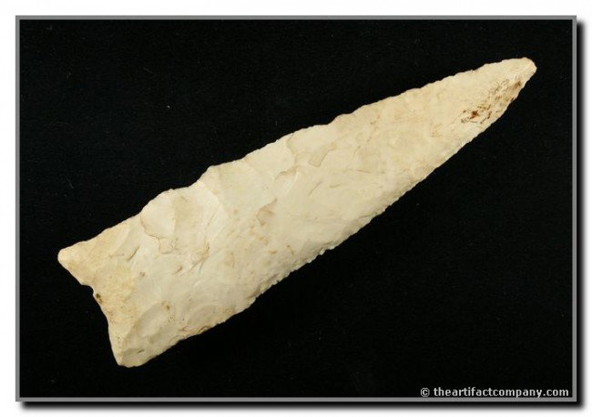 067: 4 13/16" Dalton: Burlington chert from Missouri. Good size, flaking, and form. Ex- Terry Allen Collection. Baker G-8 COA.