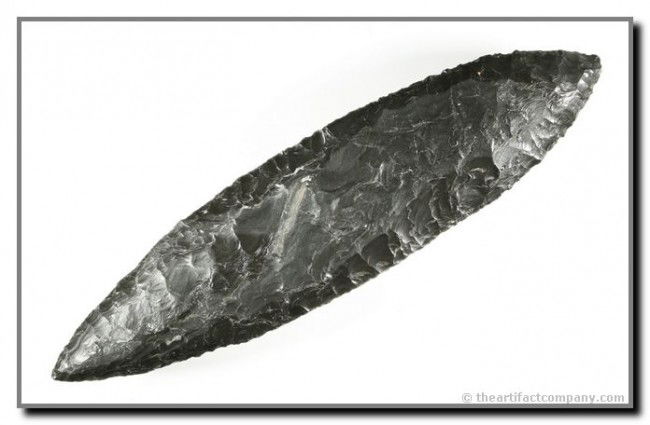 6 13/16" Excelsior Blade: HUGE knife with distinct hafting area. Northern California. Ex - Bill Heap Collection.