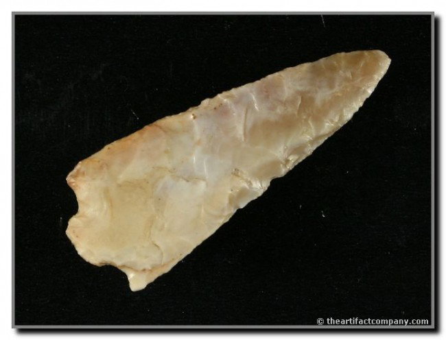 2 1/8" Rabbit Island Dart: Extra large for the type and truly beautiful. Multicolored high gloss very translucent chert. Harney Co., Oregon.