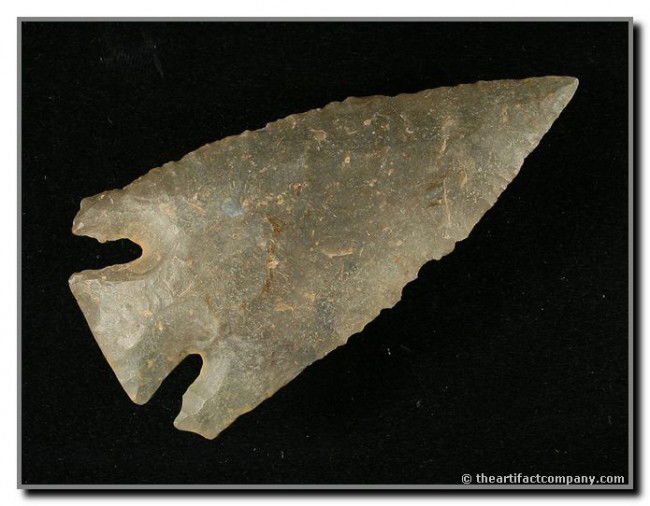 3 9/16" Lost Lake: Restored base, ear, tip. A great way to get a killer presentation for less! Montgomery Co., Tennessee. Hornstone