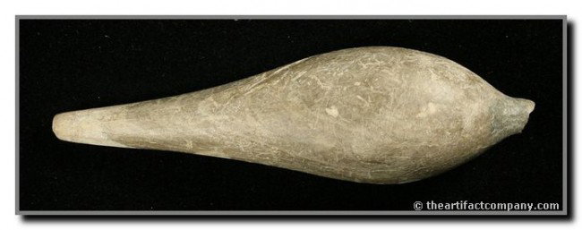 4 7/8" Charmstone: Tremendous gray hardstone example. Found by Connie Hudson in the Tulare Lake Basin, California.