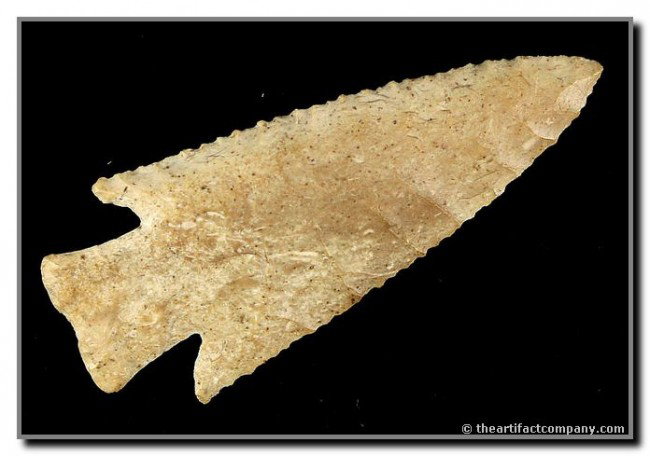 052: 3 1/2" Hardin: Perfect example. Burlington Chert. Jersey Co., Illinois. Davis G-10 COA.