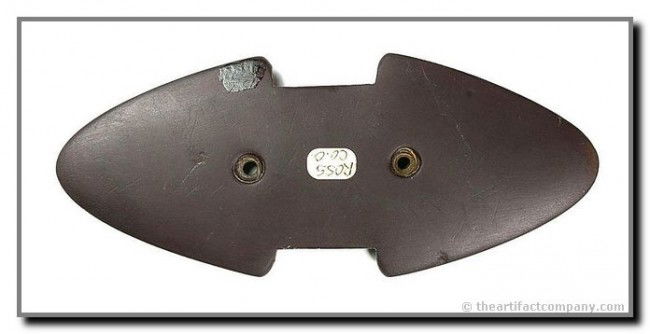 5 1/2" Indented Gorget: Ferruginous Slate. Ross Co., Ohio. Ex - Gonyer Collection.