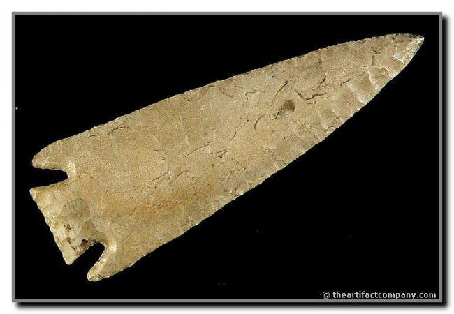 4 1/4" Apple Creek: Found by Tim Braden Jr. in Warren Co., Missouri. Acquired from the finder by Gregory Perino (original perino collectors label #2799 intact). Ex - Rick Fitzgerald Collection. Fine Museum grade example