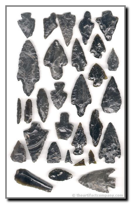 Mini-Collection of Mexican Obsidian: Excellent assemblage of prehistoric pieces from Central Mexico!