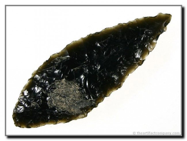3 1/2" Cascade Knife: Highly translucent example in greenish obsidian from Malheur Lake, Oregon.