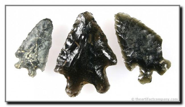 3 Bifurcated Obsidian points: All found in Oregon.