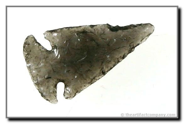 1" Bonito Notched: Obsidian example from New Mexico. Ex - George Green Collection.