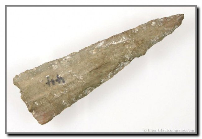 3 7/8" Ensor Blade: Really nice. Vertically streaked material. Ex- Terry Allen Collection. Texas.