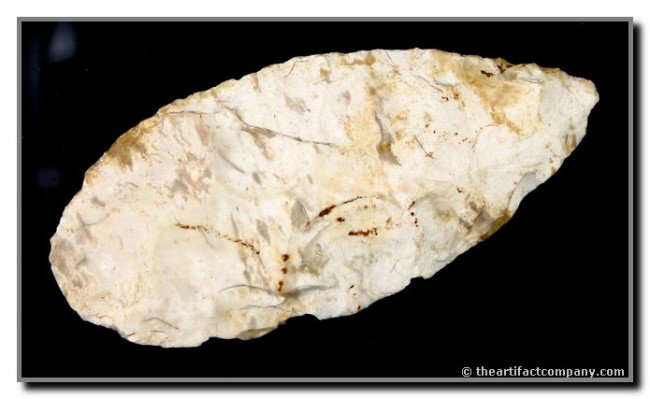 2 7/8" Adena Blade: Pretty white and tan mottled chert. Ex- Todd Walterspaugh.