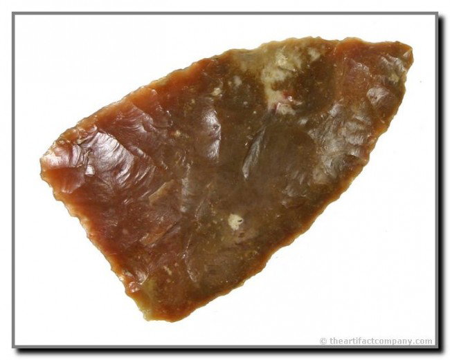 2 1/2" Plains Triangular Knife: Well made with good size. Lincoln Co., Nebraska. Ex - George Green Collection.