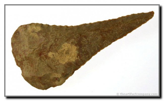 4" Cobbs - Jackson COA: Really fine!! Meticuloulsy crafted. Pretty fossil chert. Found in Garrard Co., Kentucky. Ex- Hayden Bybee Collection. Jackson COA.
