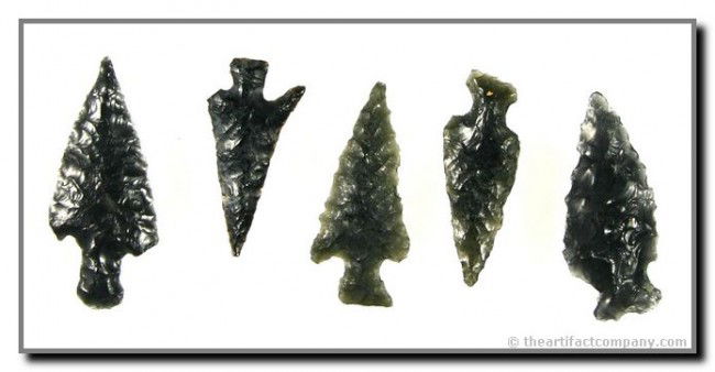 5 Obsidian Birdpoints: All very nice. All found in Oregon.