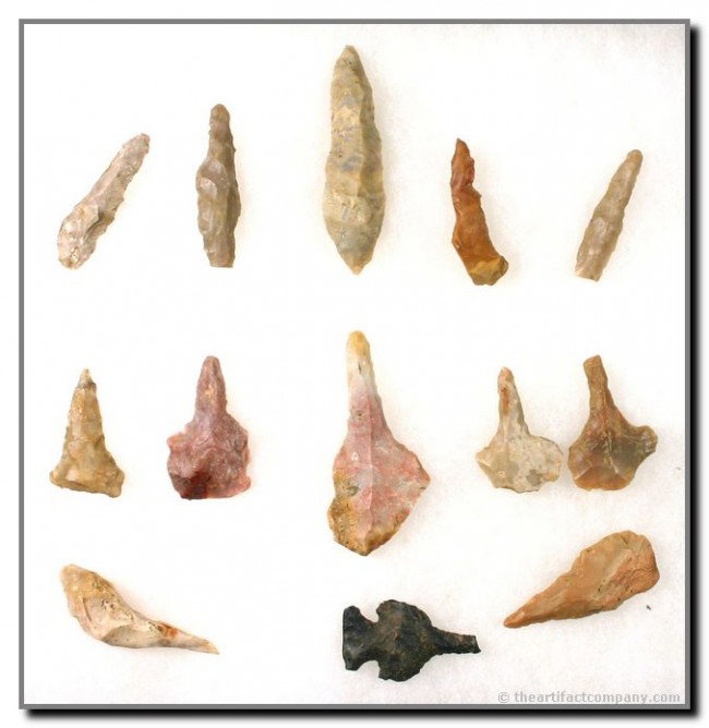 'Baker's Dozen' (13) Drill-forms from Kentucky: Lots of colors, sizes, and shapes. Boyle, Carter, Hornstone, etc. pencil types, paddle types, pipe drills, you name it. All Bath County. Ex- Short Collection. Biggest 2 3/8" inches long.