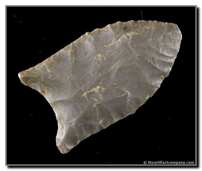 018: 1 3/4" Clovis - Jackson COA: Found by Howard Hilliard in McLean Co., Kentucky. Great small Clovis really well made. Jackson COA.