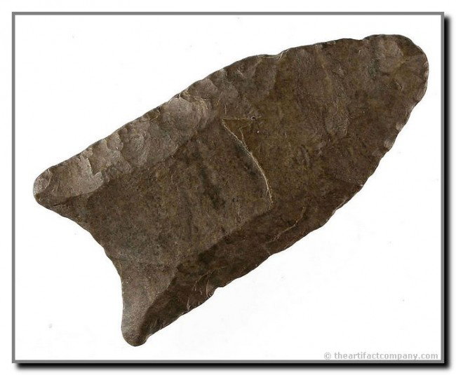 052: 2 9/16" Clovis - Putty COA: Made of Ft. Payne Chert. Found in Harrison Co., Kentucky by Randy Ellis. Putty COA.