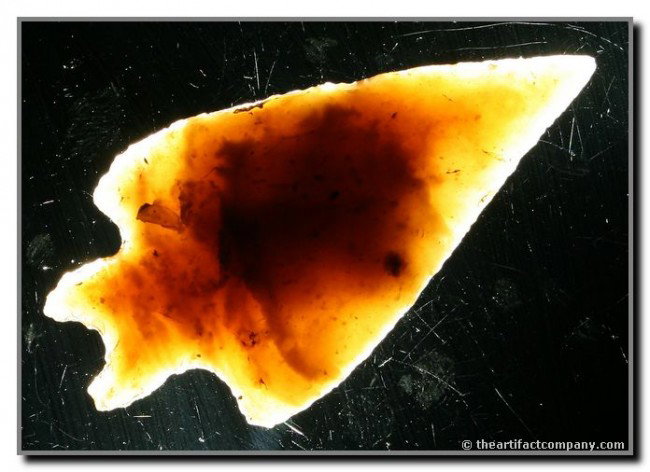 2 7/8" Gower Pedernales - Translucent: Totally translucent example from Williamson Co., Texas. Edwards Plateau Chert