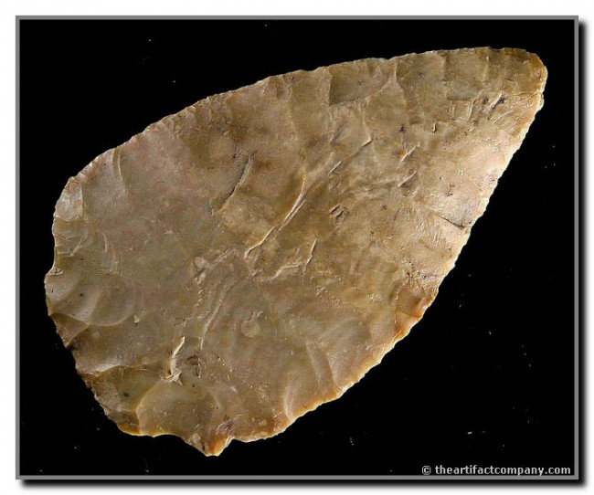 3 3/4" G-10 Scottsbluff Knife - Baker G-10 COA: Well made example from Arkansas in Crowley's Ridge Cobble Chert. Ex - Abner Clements and Terry Barker. Baker G-10 COA.
