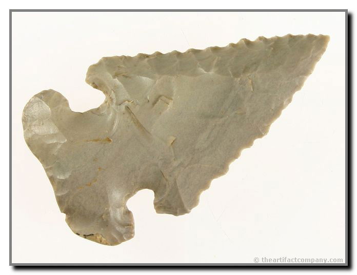 2 5/16" E-Notch Thebes: Nearly perfect Hornstone example found by John Miller in Clay Co., Indiana.