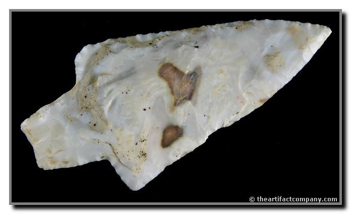 3 1/4" Dickson: Excellent example with interesting to look at patterning in the high grade material. Missouri / Illinois type.