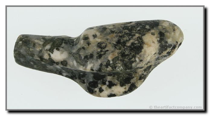 2" Atl-Atl Spur: 'Snakehead' variety in granite from near Tulare Lake, California. Superb example as most hooks do not survive. Archaic in age.