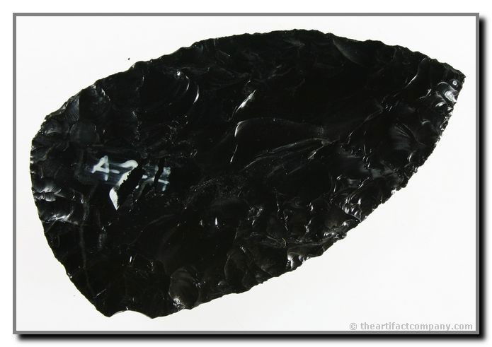 4" Cache Quality Knife Blade: Glossy Jet Black Obsidian. Tremendous quality and eye appeal. Found in Oregon.