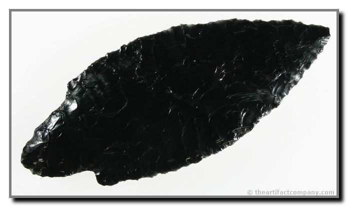 4 1/8" Parman: Obsidian example from SE Oregon. Ex - Litchfield Collection.