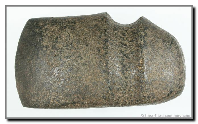 5 1/4" 3/4 Groove Axe: Nicely refined example with almost 100% Polish. Pole & Bit in excellent shape. Illinois. Granite.